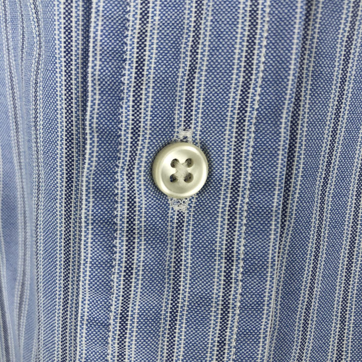 Ralph Lauren Classic Fit Multi Stripe Long Sleeve Button Down Striped Shirt Men's Size L cotton blue type Vintage Second Hand
