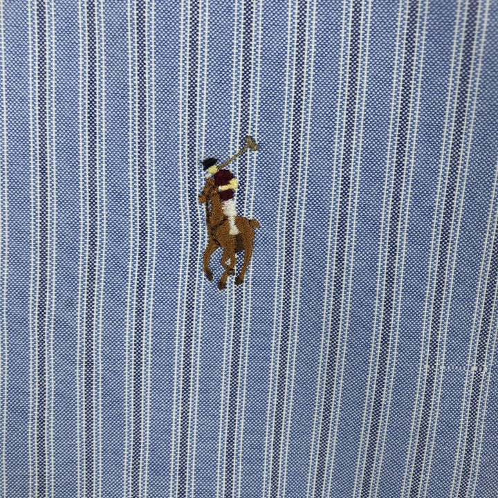 Ralph Lauren Classic Fit Multi Stripe Long Sleeve Button Down Striped Shirt Men's Size L cotton blue type Vintage Second Hand