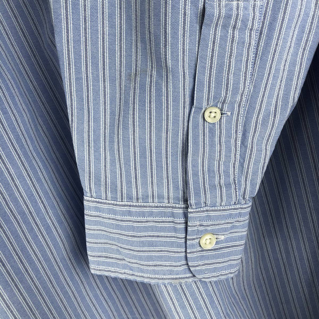 Ralph Lauren Classic Fit Multi Stripe Long Sleeve Button Down Striped Shirt Men's Size L cotton blue type Vintage Second Hand