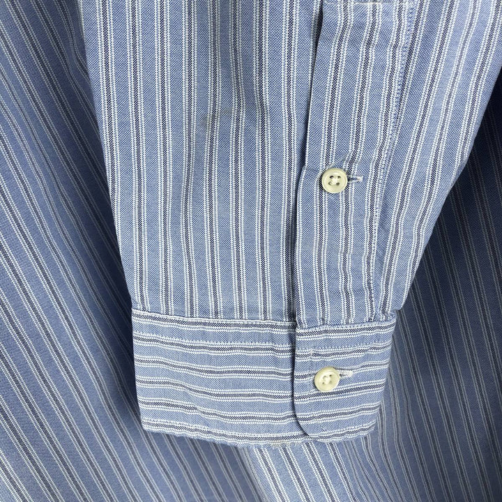 Ralph Lauren Classic Fit Multi Stripe Long Sleeve Button Down Striped Shirt Men's Size L cotton blue type Vintage Second Hand