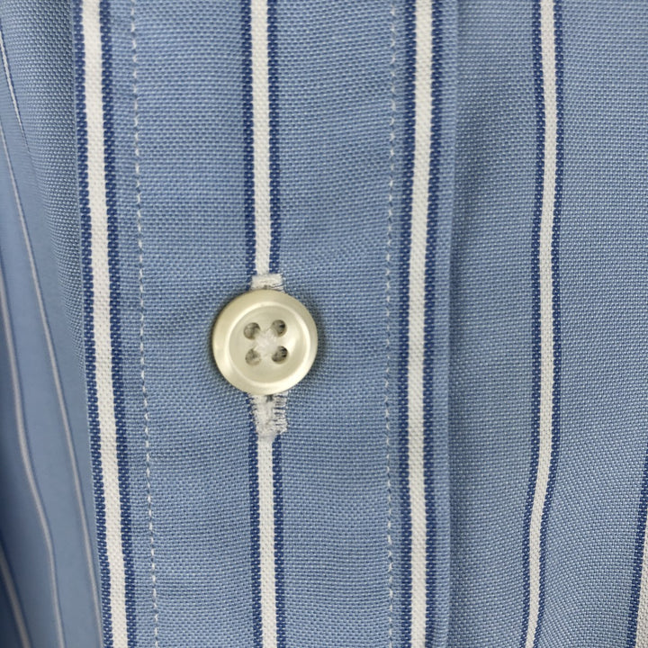 Ralph Lauren BLAIRE long sleeve button down striped shirt, men's size L cotton Blue type light blue Vintage Second Hand