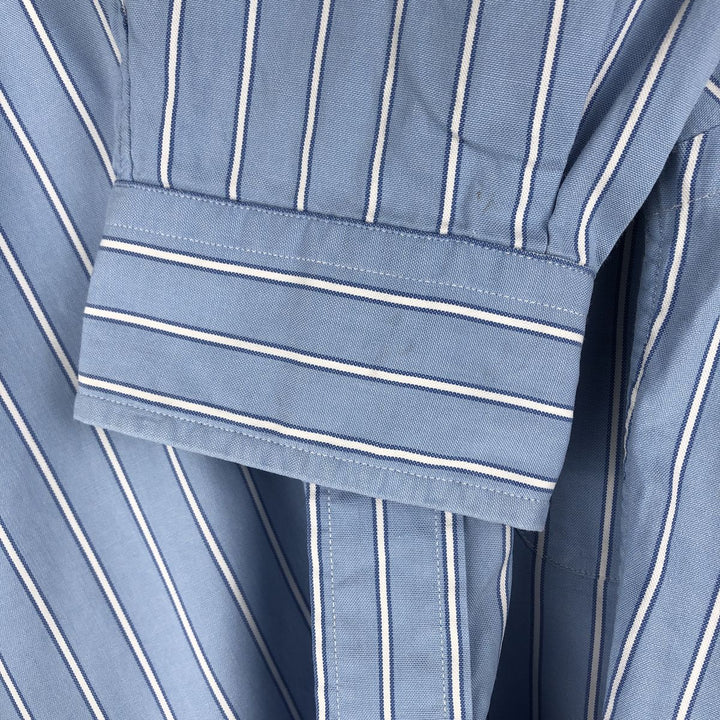 Ralph Lauren BLAIRE long sleeve button down striped shirt, men's size L cotton Blue type light blue Vintage Second Hand