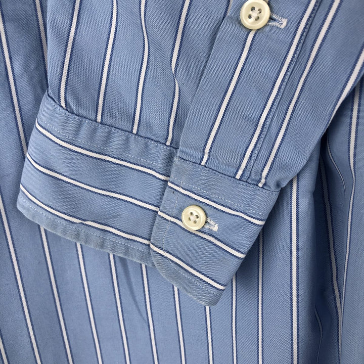 Ralph Lauren BLAIRE long sleeve button down striped shirt, men's size L cotton Blue type light blue Vintage Second Hand