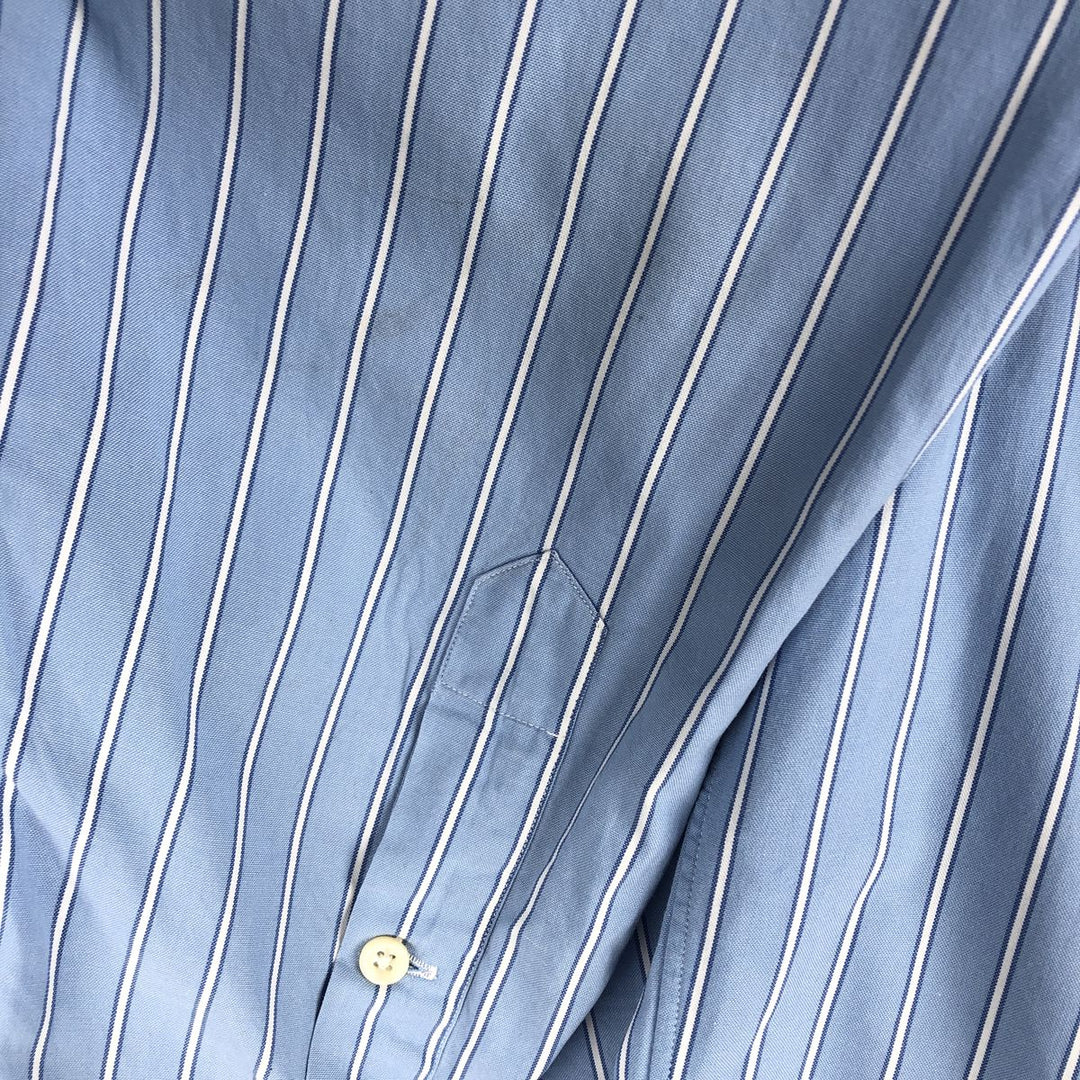 Ralph Lauren BLAIRE long sleeve button down striped shirt, men's size L cotton Blue type light blue Vintage Second Hand