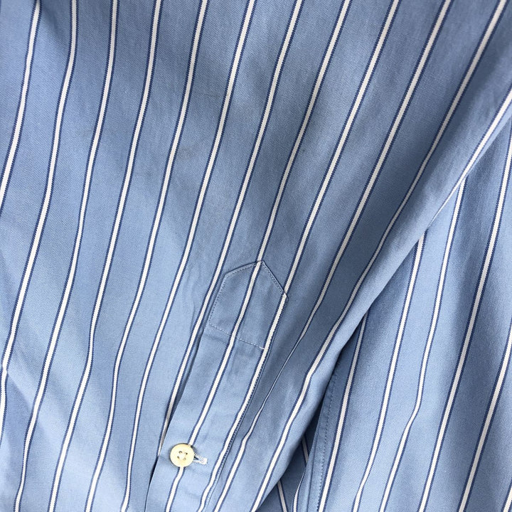 Ralph Lauren BLAIRE long sleeve button down striped shirt, men's size L cotton Blue type light blue Vintage Second Hand