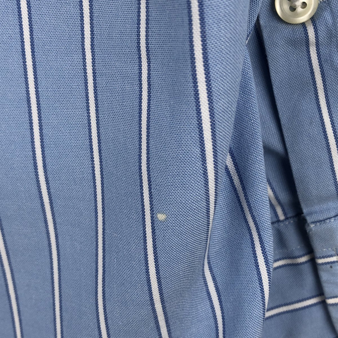 Ralph Lauren BLAIRE long sleeve button down striped shirt, men's size L cotton Blue type light blue Vintage Second Hand