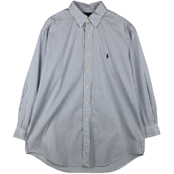 Ralph Lauren Classic Fit Long Sleeve Button Down Striped Shirt, Men's Size L cotton white type Vintage Second Hand