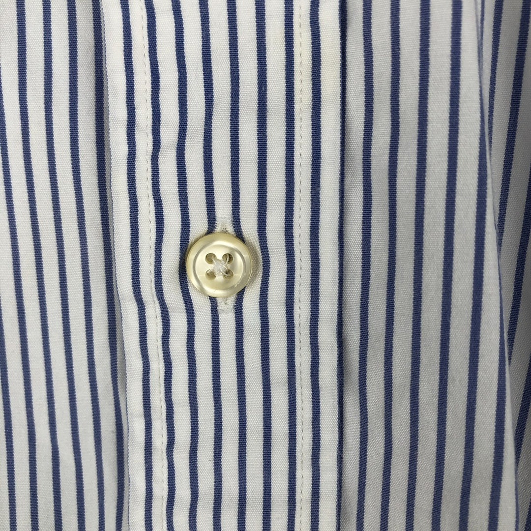 Ralph Lauren Classic Fit Long Sleeve Button Down Striped Shirt, Men's Size L cotton white type Vintage Second Hand