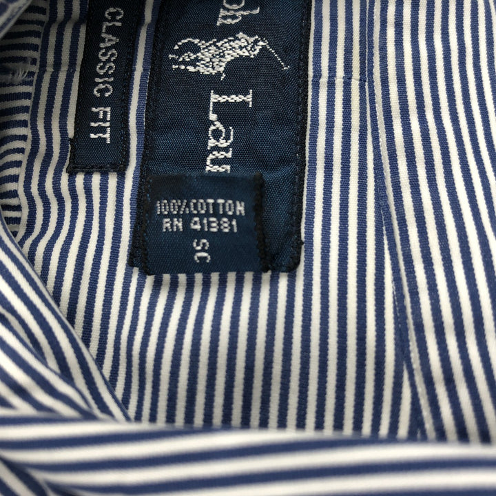 Ralph Lauren Classic Fit Long Sleeve Button Down Striped Shirt, Men's Size L cotton white type Vintage Second Hand
