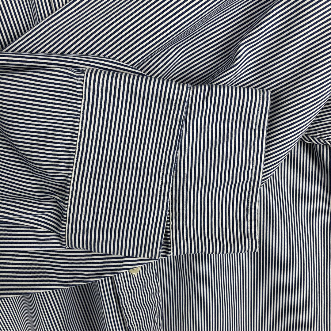 Ralph Lauren Classic Fit Long Sleeve Button Down Striped Shirt, Men's Size L cotton white type Vintage Second Hand