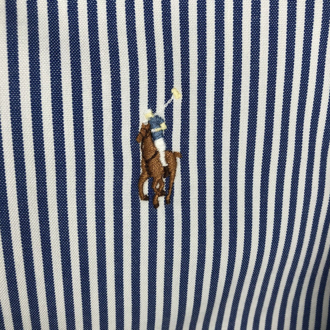 Ralph Lauren YARMOUTH Long Sleeve Button-Down Striped Shirt, Men's Size L cotton white type Vintage Second Hand