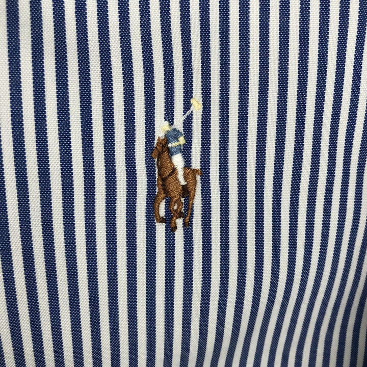 Ralph Lauren YARMOUTH Long Sleeve Button-Down Striped Shirt, Men's Size L cotton white type Vintage Second Hand