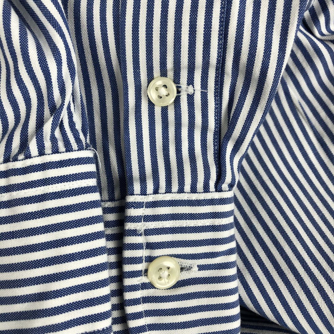 Ralph Lauren YARMOUTH Long Sleeve Button-Down Striped Shirt, Men's Size L cotton white type Vintage Second Hand