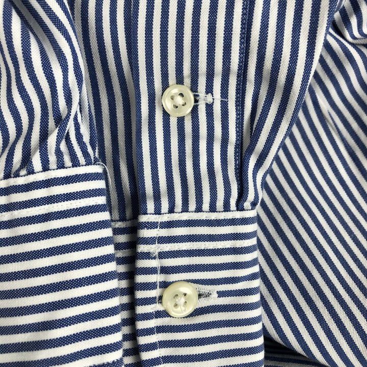 Ralph Lauren YARMOUTH Long Sleeve Button-Down Striped Shirt, Men's Size L cotton white type Vintage Second Hand