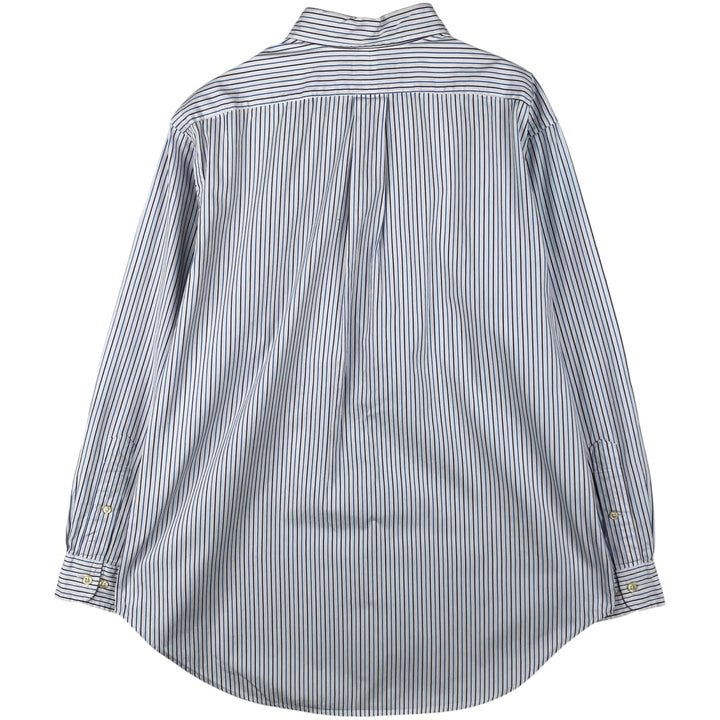 Ralph Lauren Classic Fit Multi Stripe Long Sleeve Button Down Striped Shirt Men's Size L cotton white type Vintage Second Hand