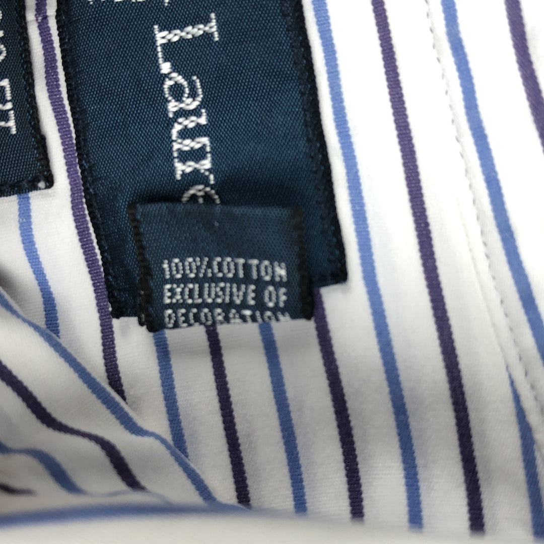 Ralph Lauren Classic Fit Multi Stripe Long Sleeve Button Down Striped Shirt Men's Size L cotton white type Vintage Second Hand