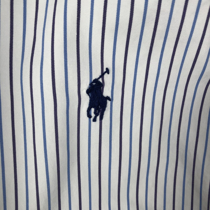 Ralph Lauren Classic Fit Multi Stripe Long Sleeve Button Down Striped Shirt Men's Size L cotton white type Vintage Second Hand