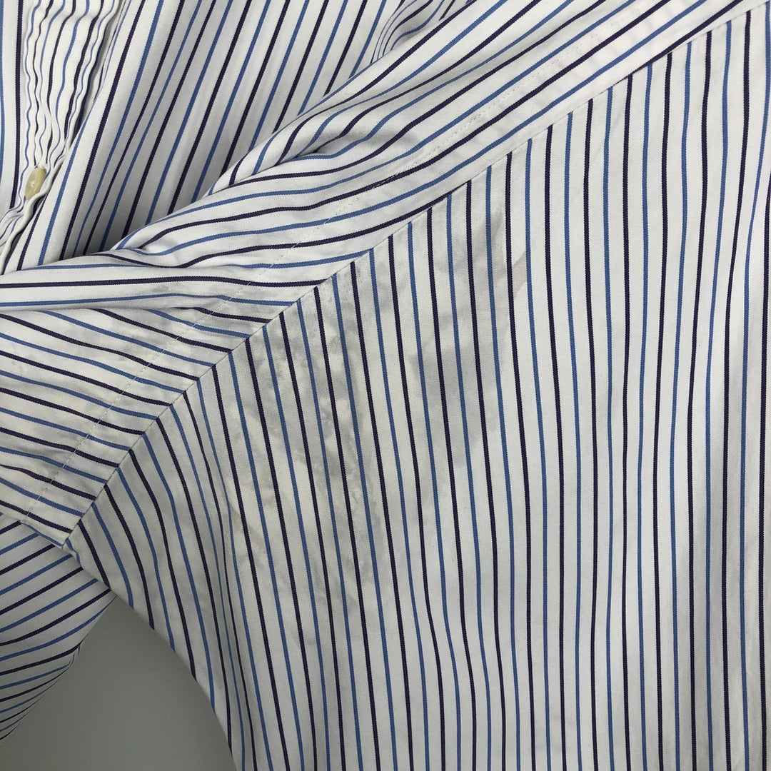 Ralph Lauren Classic Fit Multi Stripe Long Sleeve Button Down Striped Shirt Men's Size L cotton white type Vintage Second Hand
