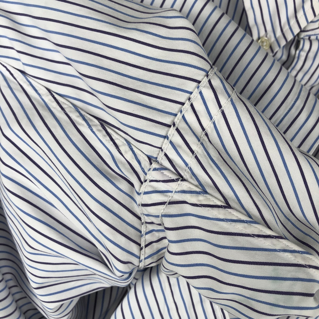 Ralph Lauren Classic Fit Multi Stripe Long Sleeve Button Down Striped Shirt Men's Size L cotton white type Vintage Second Hand