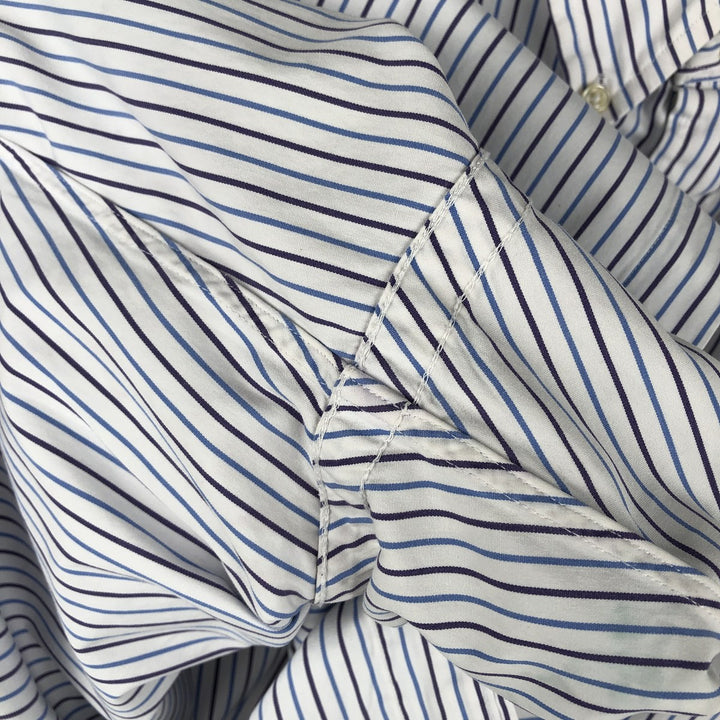 Ralph Lauren Classic Fit Multi Stripe Long Sleeve Button Down Striped Shirt Men's Size L cotton white type Vintage Second Hand