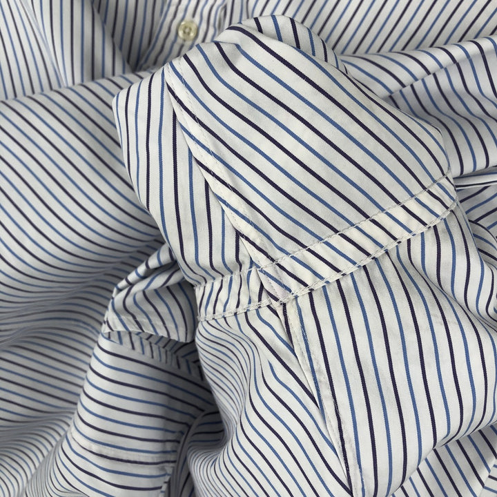 Ralph Lauren Classic Fit Multi Stripe Long Sleeve Button Down Striped Shirt Men's Size L cotton white type Vintage Second Hand