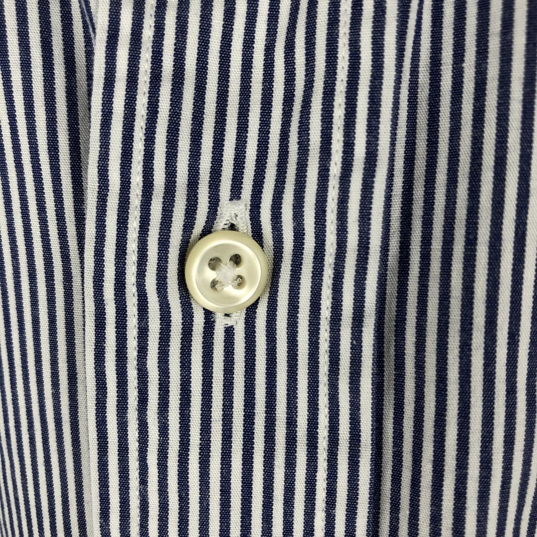 Ralph Lauren POLO by Ralph Lauren PHILIP Striped Pattern Cleric Shirt, Men's Size L cotton white type Vintage Second Hand