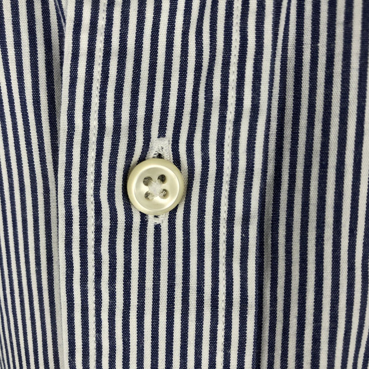 Ralph Lauren POLO by Ralph Lauren PHILIP Striped Pattern Cleric Shirt, Men's Size L cotton white type Vintage Second Hand