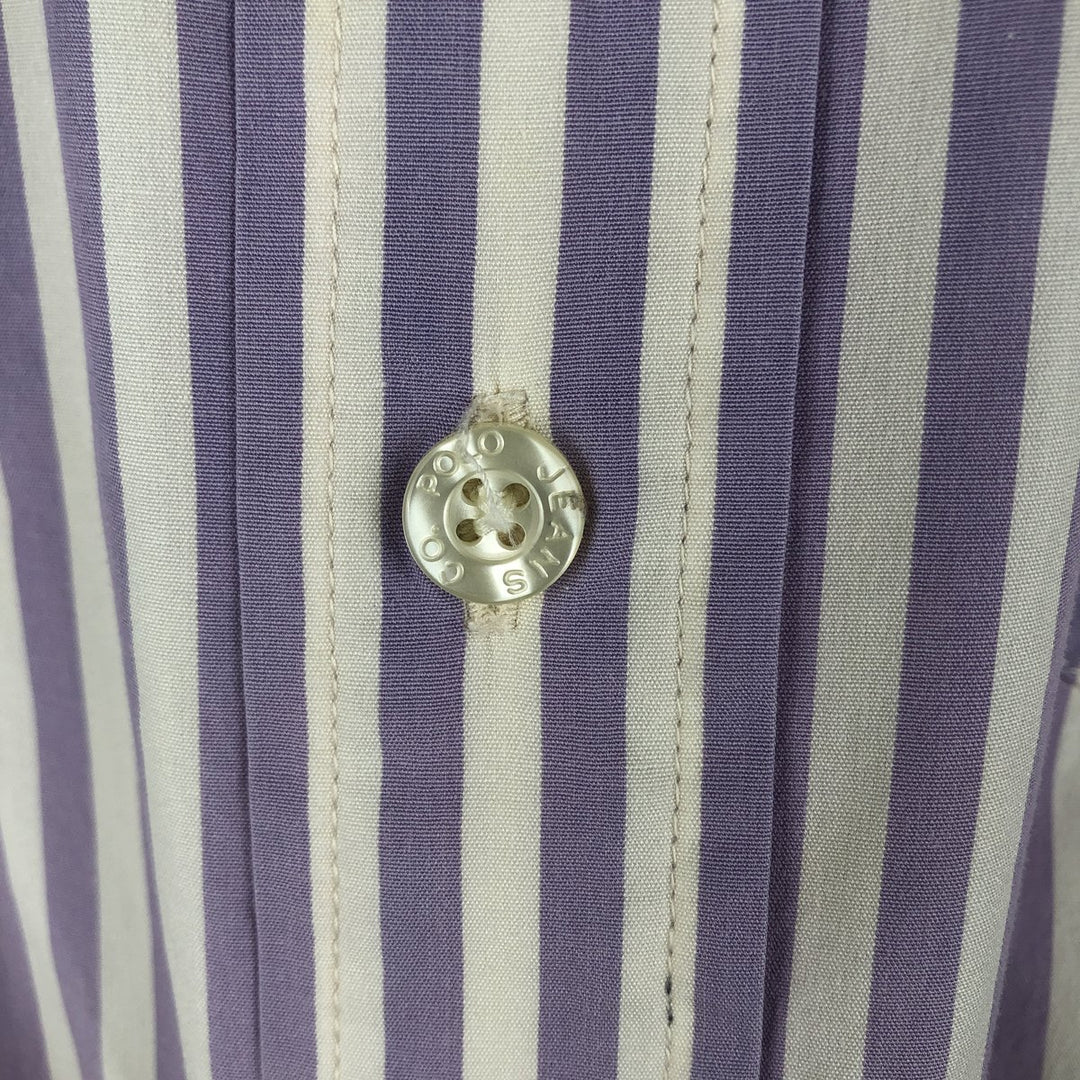 2000'S Ralph Lauren Jeans Co. long-sleeved button-down striped shirt, men's size M cotton purple type Vintage Second Hand