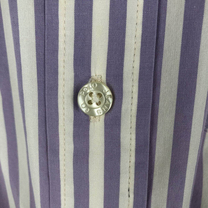 2000'S Ralph Lauren Jeans Co. long-sleeved button-down striped shirt, men's size M cotton purple type Vintage Second Hand