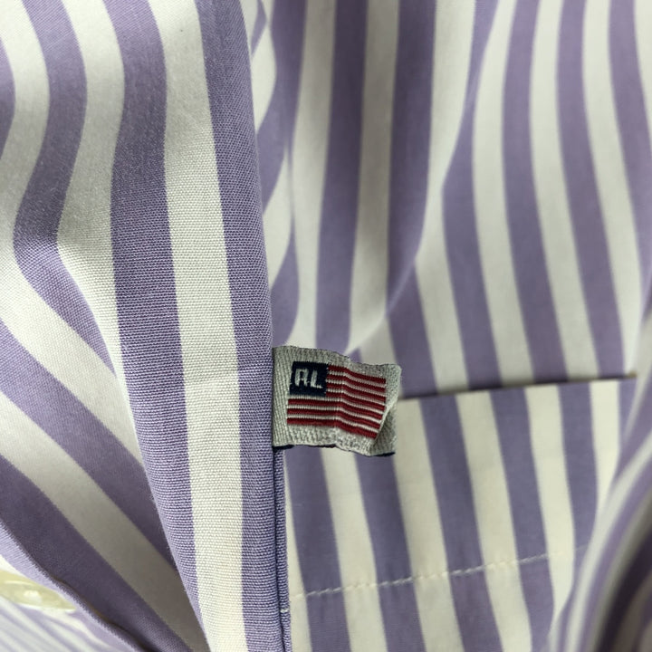 2000'S Ralph Lauren Jeans Co. long-sleeved button-down striped shirt, men's size M cotton purple type Vintage Second Hand