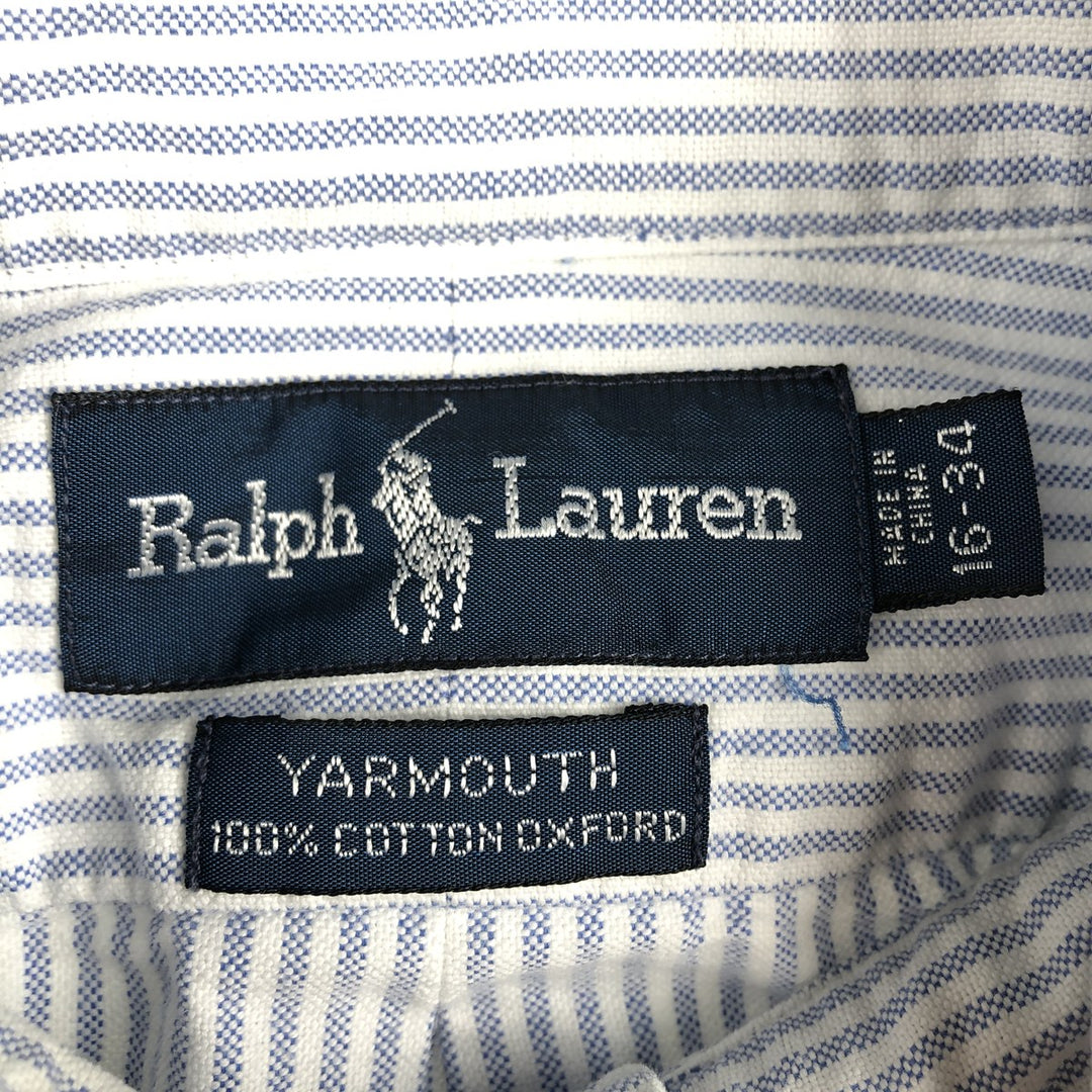 Ralph Lauren YARMOUTH Long Sleeve Button-Down Striped Shirt, Men's Size L cotton white type Vintage Second Hand