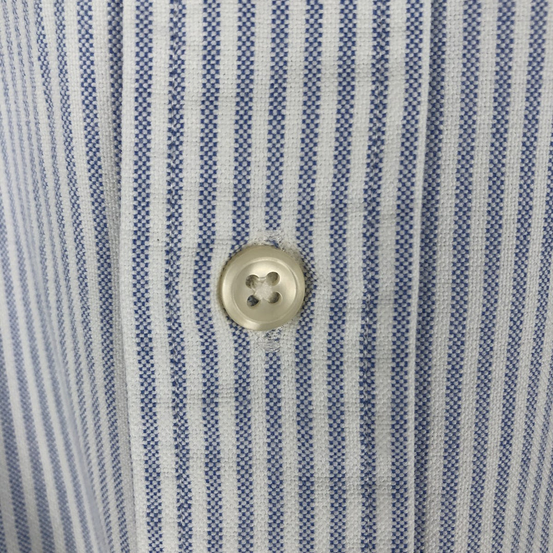 Ralph Lauren YARMOUTH Long Sleeve Button-Down Striped Shirt, Men's Size L cotton white type Vintage Second Hand