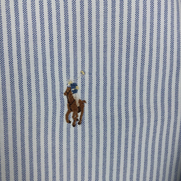 Ralph Lauren YARMOUTH Long Sleeve Button-Down Striped Shirt, Men's Size L cotton white type Vintage Second Hand