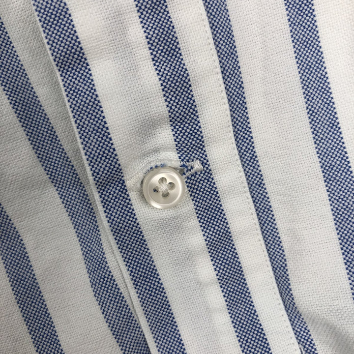 Ralph Lauren YARMOUTH Long Sleeve Button-Down Striped Shirt, Men's M Size cotton Navy blue Vintage Second Hand
