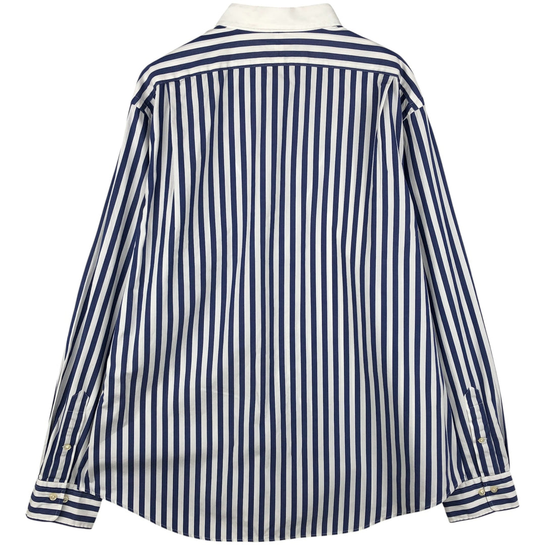 Ralph Lauren POLO by Ralph Lauren PHODES CUSTOM FIT Striped Pattern Cleric Shirt, Men's XXL cotton white type Vintage Second Hand