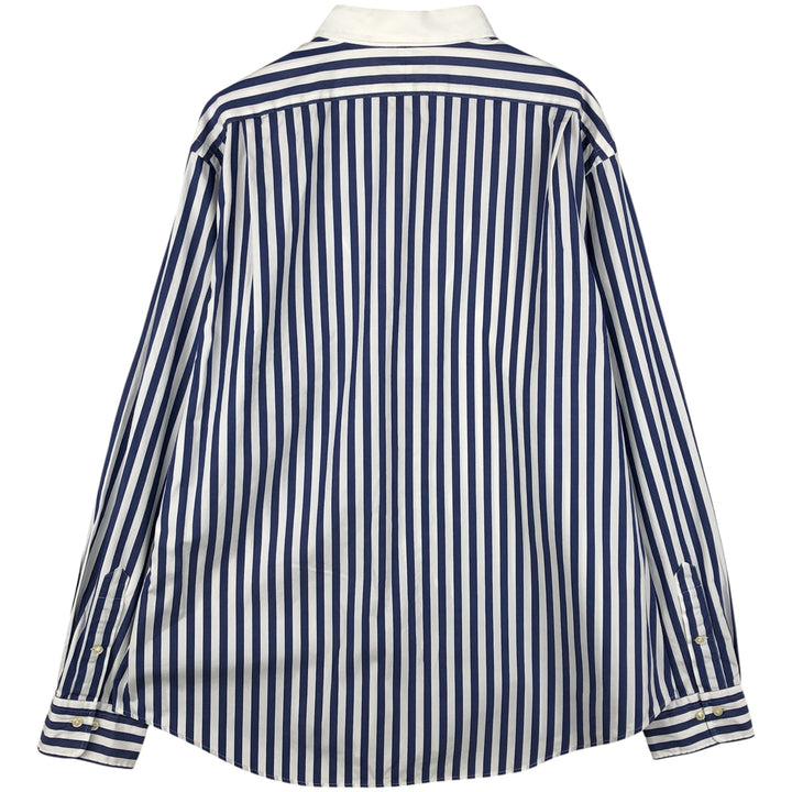 Ralph Lauren POLO by Ralph Lauren PHODES CUSTOM FIT Striped Pattern Cleric Shirt, Men's XXL cotton white type Vintage Second Hand