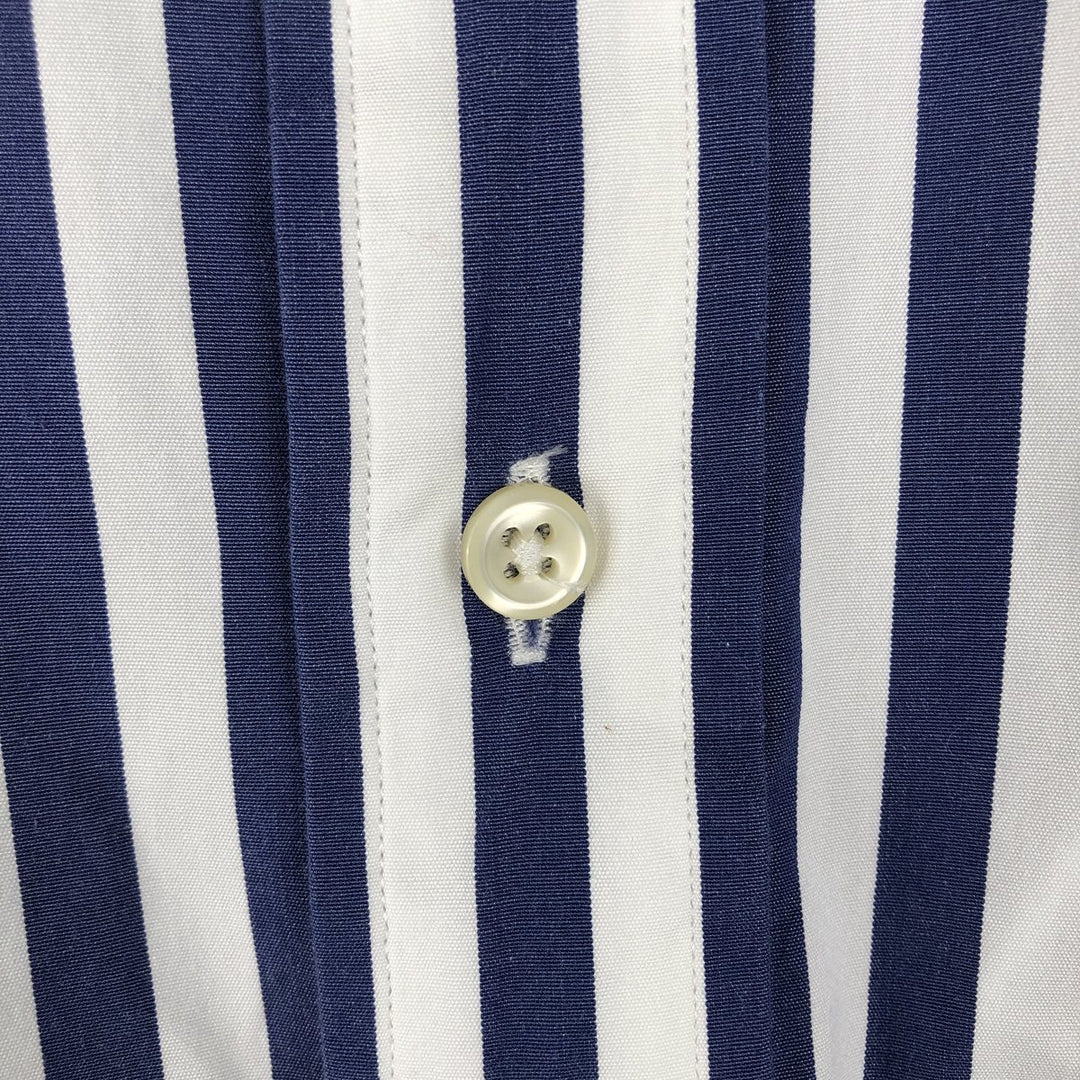 Ralph Lauren POLO by Ralph Lauren PHODES CUSTOM FIT Striped Pattern Cleric Shirt, Men's XXL cotton white type Vintage Second Hand