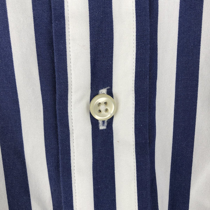 Ralph Lauren POLO by Ralph Lauren PHODES CUSTOM FIT Striped Pattern Cleric Shirt, Men's XXL cotton white type Vintage Second Hand