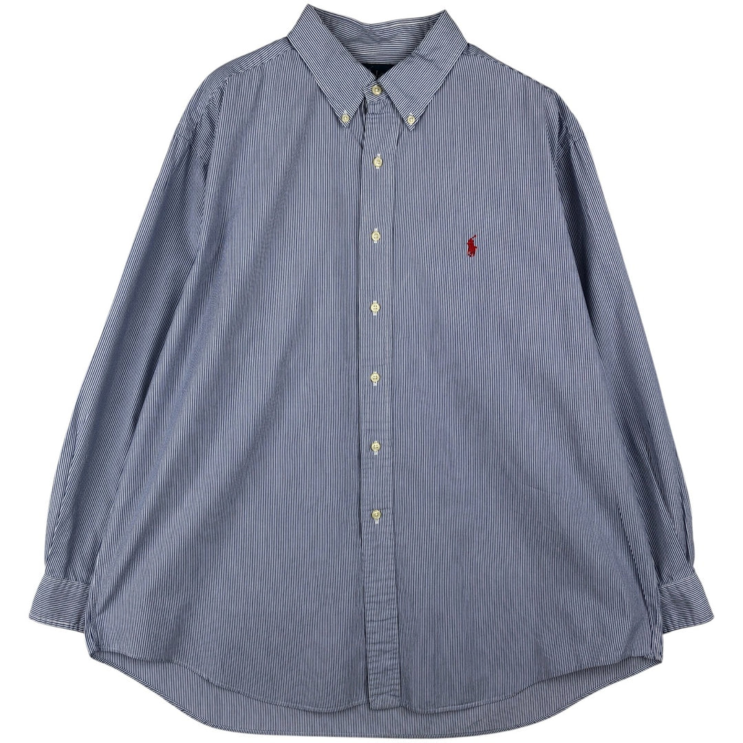Ralph Lauren YARMOUTH Long Sleeve Button-Down Striped Shirt, Men's XL cotton white type Vintage Second Hand