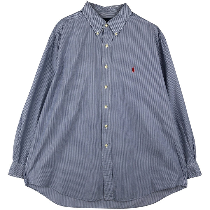 Ralph Lauren YARMOUTH Long Sleeve Button-Down Striped Shirt, Men's XL cotton white type Vintage Second Hand
