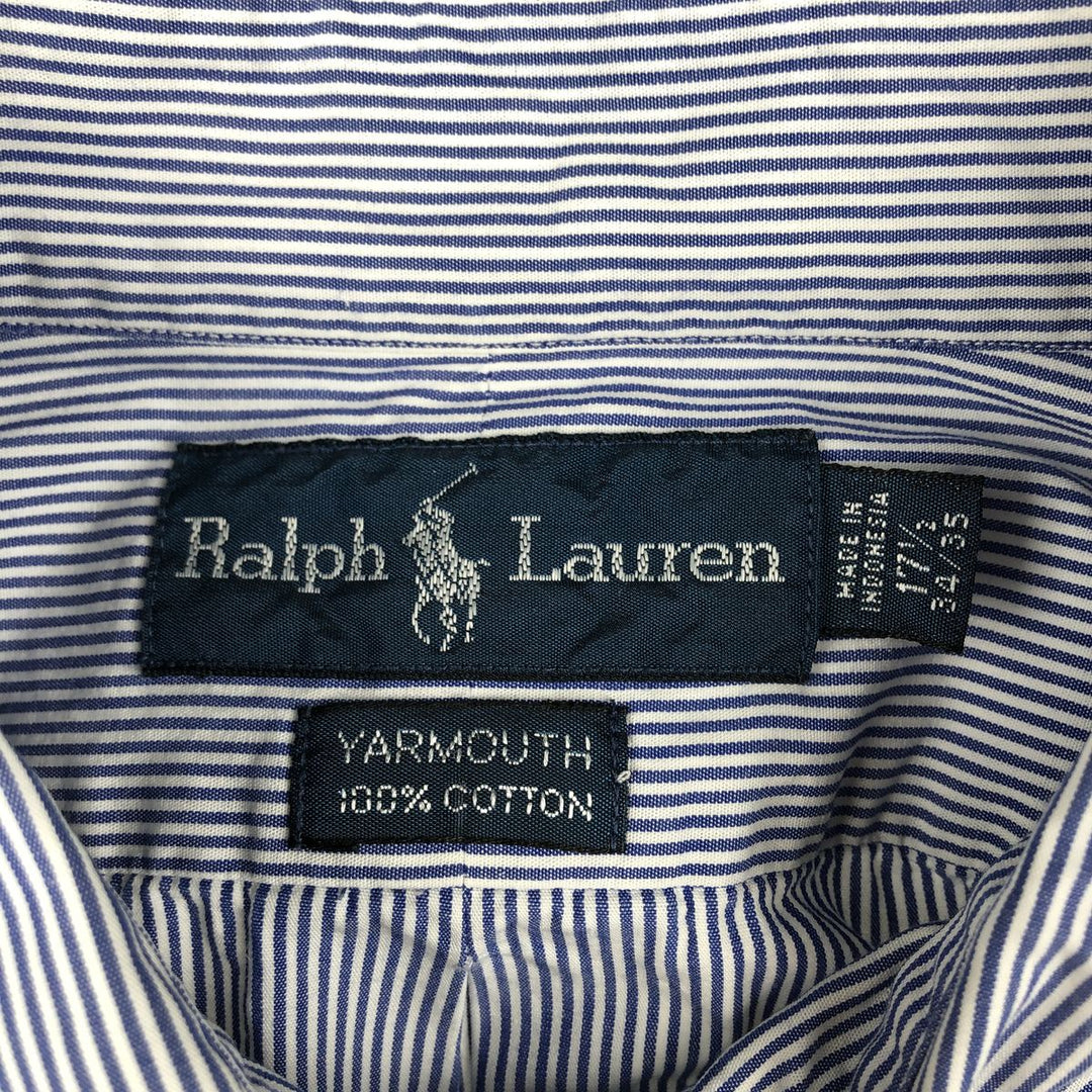 Ralph Lauren YARMOUTH Long Sleeve Button-Down Striped Shirt, Men's XL cotton white type Vintage Second Hand