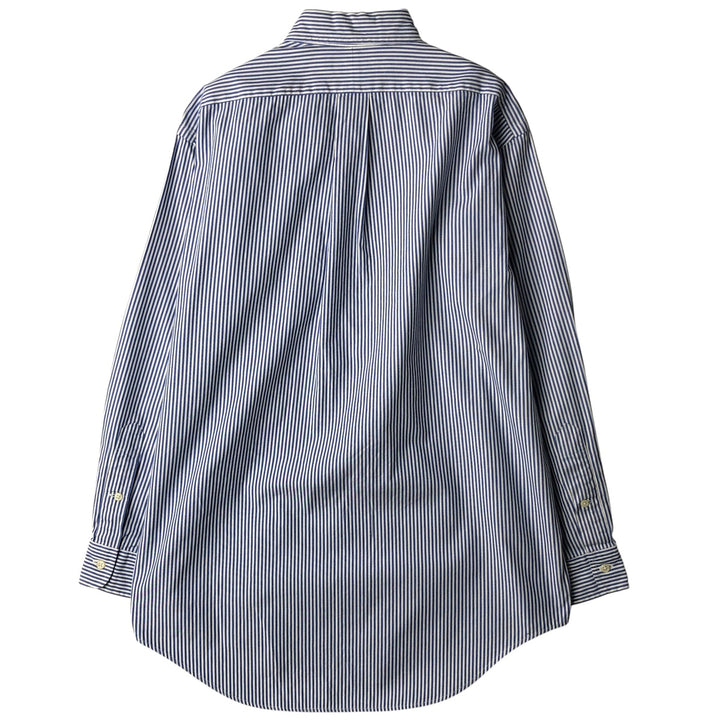 Ralph Lauren YARMOUTH Long Sleeve Button-Down Striped Shirt, Men's M Size cotton blue type Vintage Second Hand