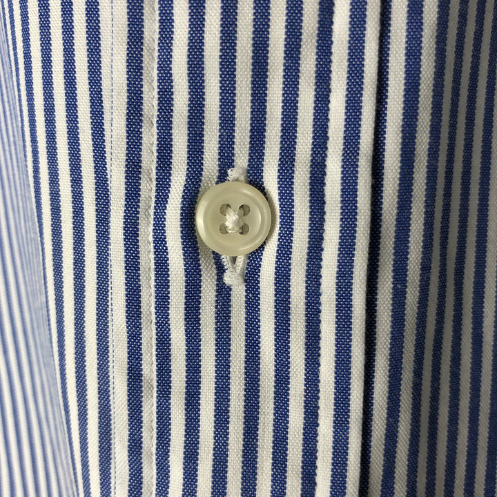 Ralph Lauren YARMOUTH Long Sleeve Button-Down Striped Shirt, Men's M Size cotton blue type Vintage Second Hand