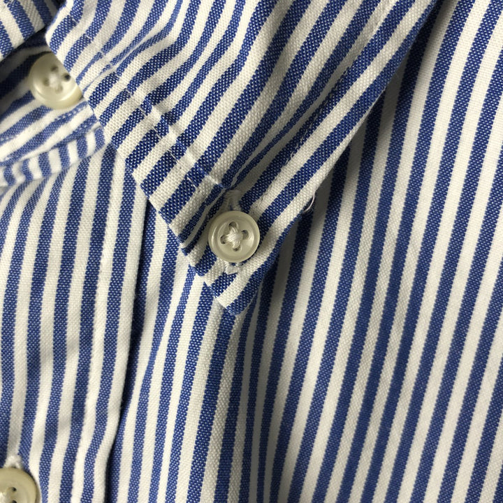 Ralph Lauren YARMOUTH Long Sleeve Button-Down Striped Shirt, Men's M Size cotton blue type Vintage Second Hand