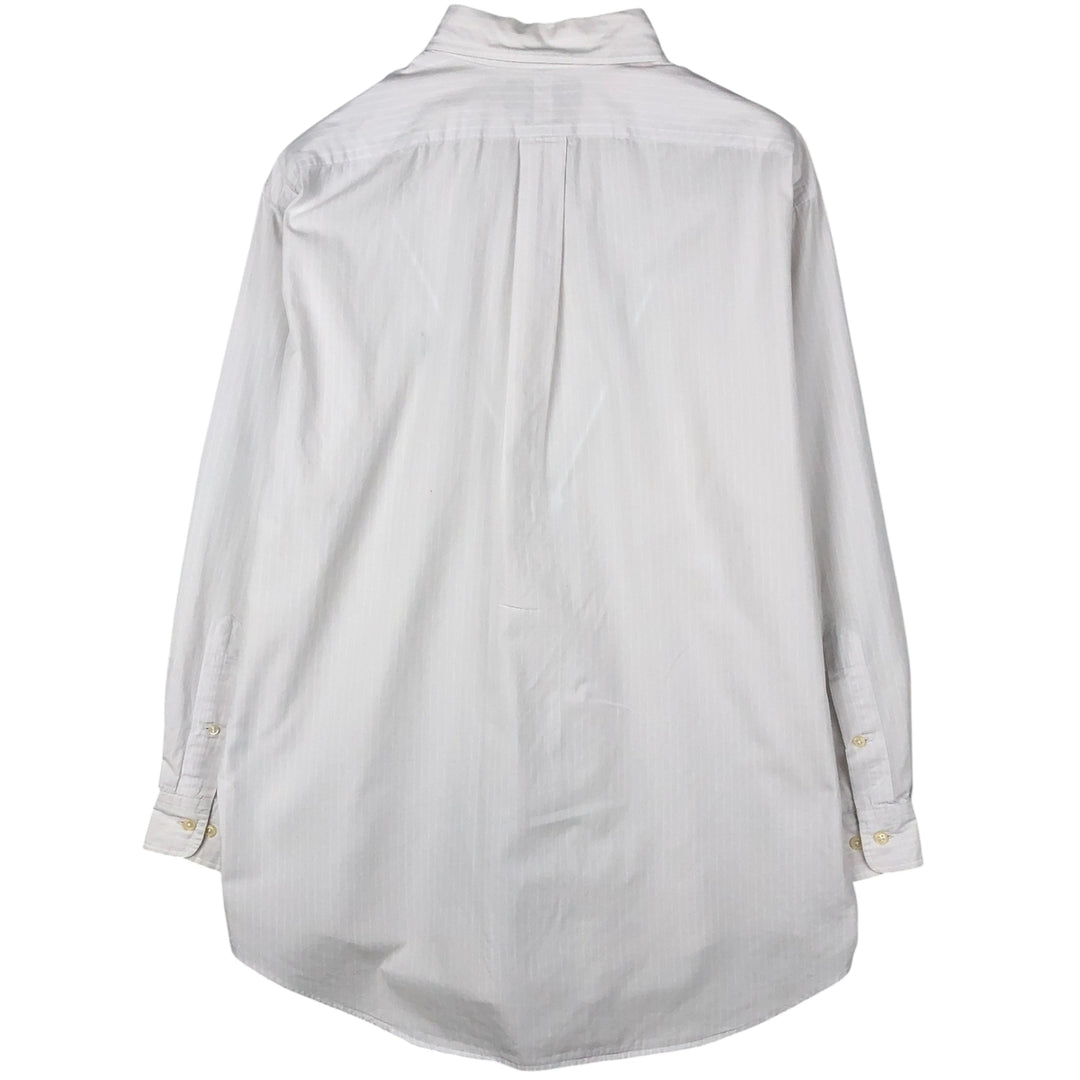 Ralph Lauren YARMOUTH Long Sleeve Button-Down Striped Shirt, Men's Size L cotton white type Vintage Second Hand