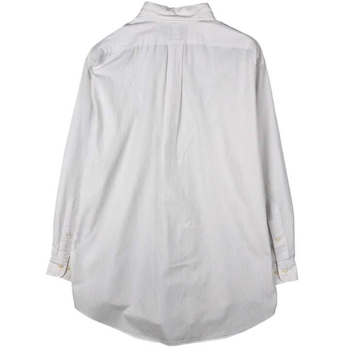Ralph Lauren YARMOUTH Long Sleeve Button-Down Striped Shirt, Men's Size L cotton white type Vintage Second Hand