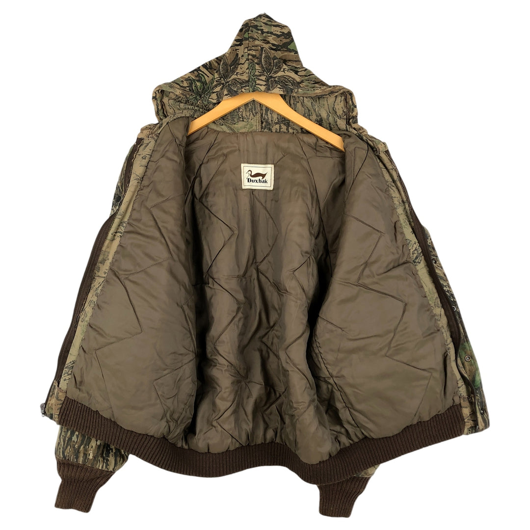 Special Price: Duxbak Camouflage Pattern Realtree Camo Padded Parka Puffer Jacket, Men's Size XL, Vintage unclear Khaki type Vintage Second Hand