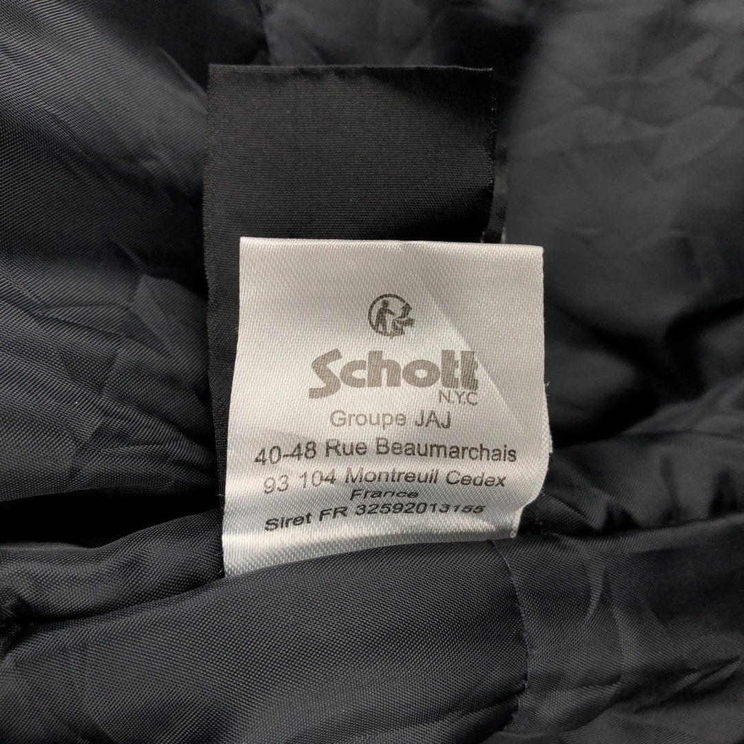 Civilian SCHOTT padded hooded military flight jacket, men's size M polyester black type Vintage Second Hand