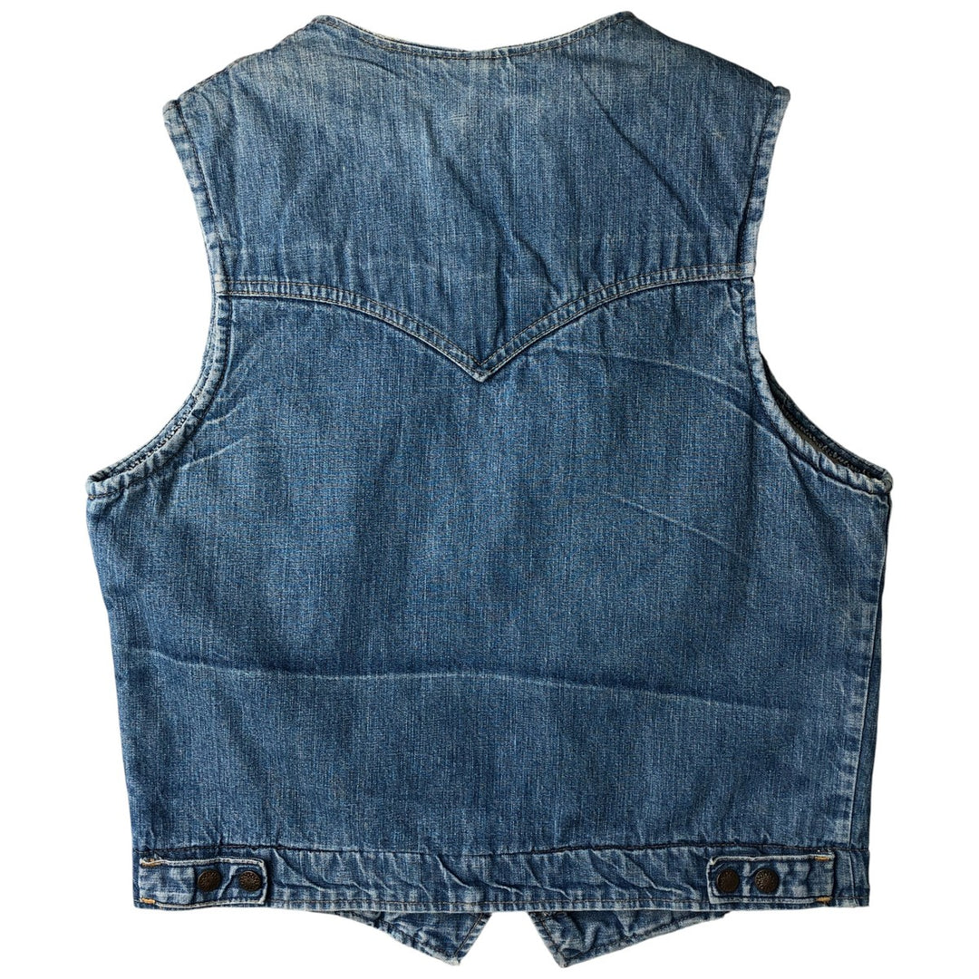 Weather Jack Sportswear Denim Boa Vest, Made in USA, Men's Size M cotton Blue type light blue Vintage Second Hand