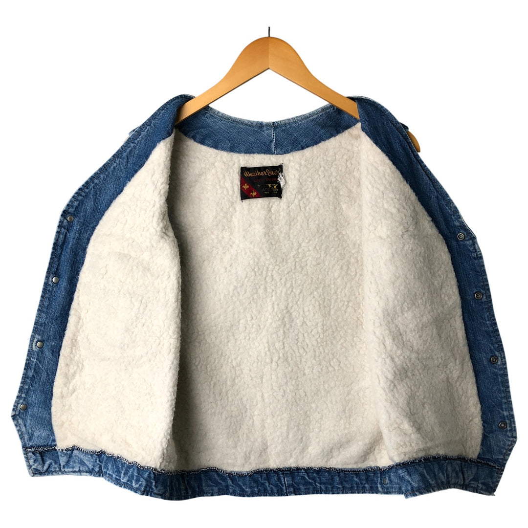 Weather Jack Sportswear Denim Boa Vest, Made in USA, Men's Size M cotton Blue type light blue Vintage Second Hand